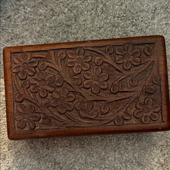 Other - Floral Carved Wood Box